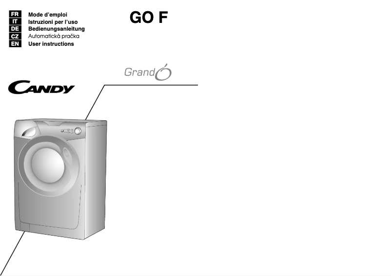 Page n°1 - Manuel utilisateur Candy GO F127/L1-S