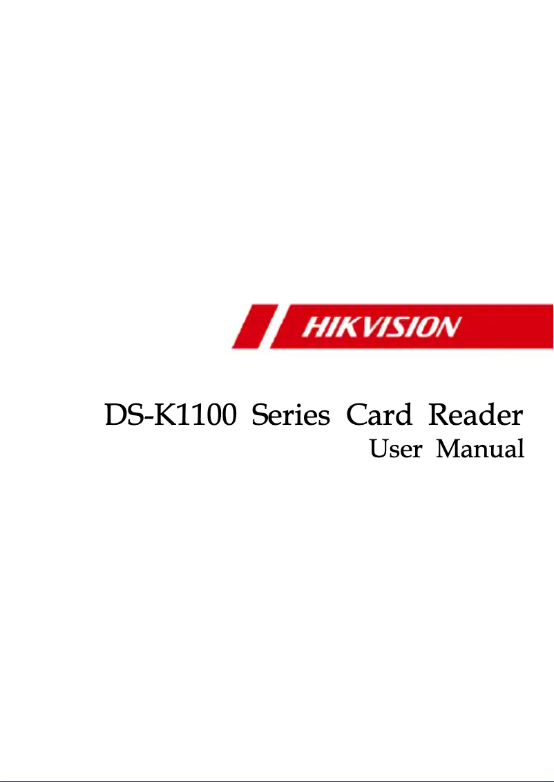 Imagen de la primera página del manual del dispositivo DS-K1101