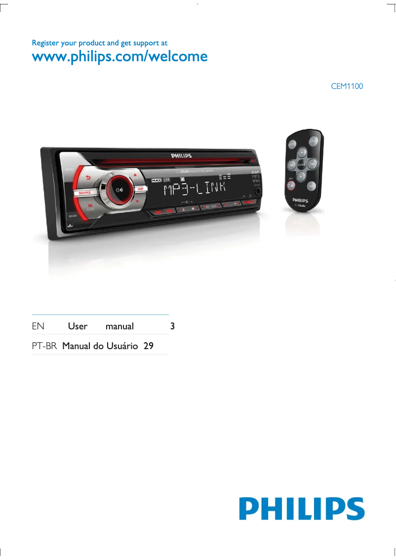 Page 1 de la notice Mode d'emploi Philips CarStudio CEM1100X