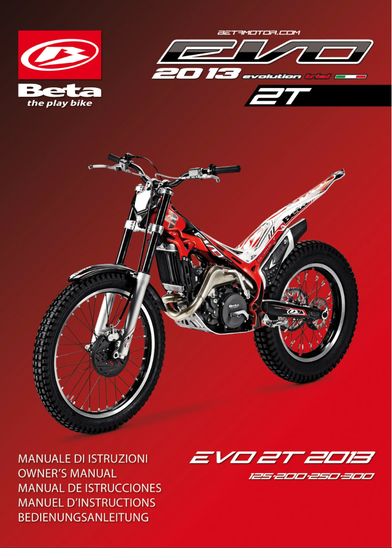 Page 1 de la notice Manuel utilisateur Beta EVO 250 2T (2013)