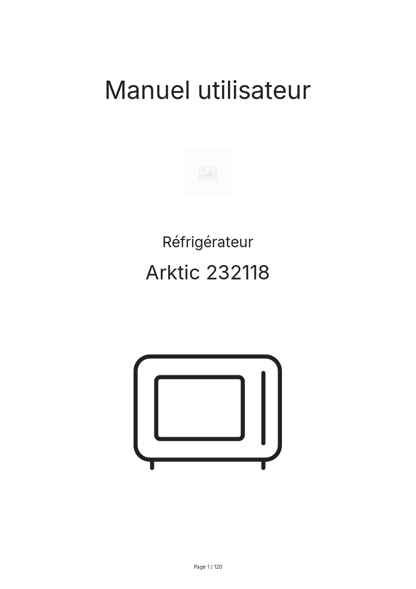Page n°1 - Manuel utilisateur Arktic 232118