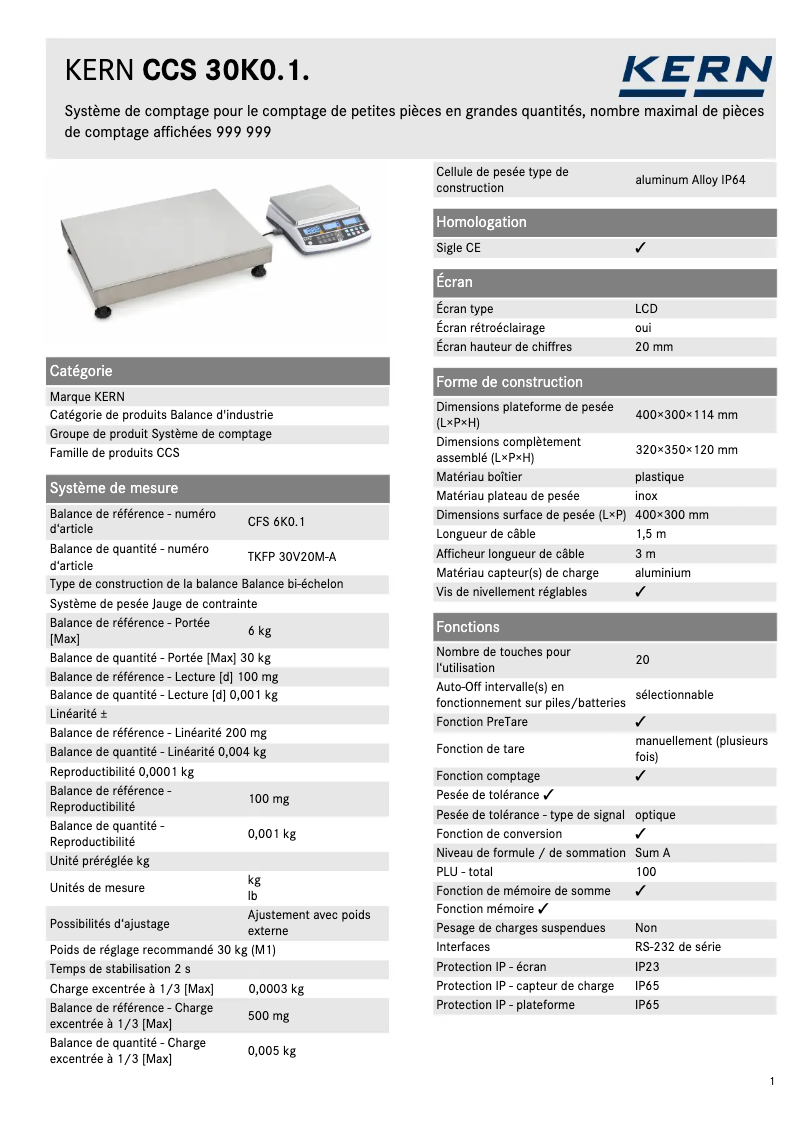 Image de la première page du manuel de l'appareil CCS 30K0.1
