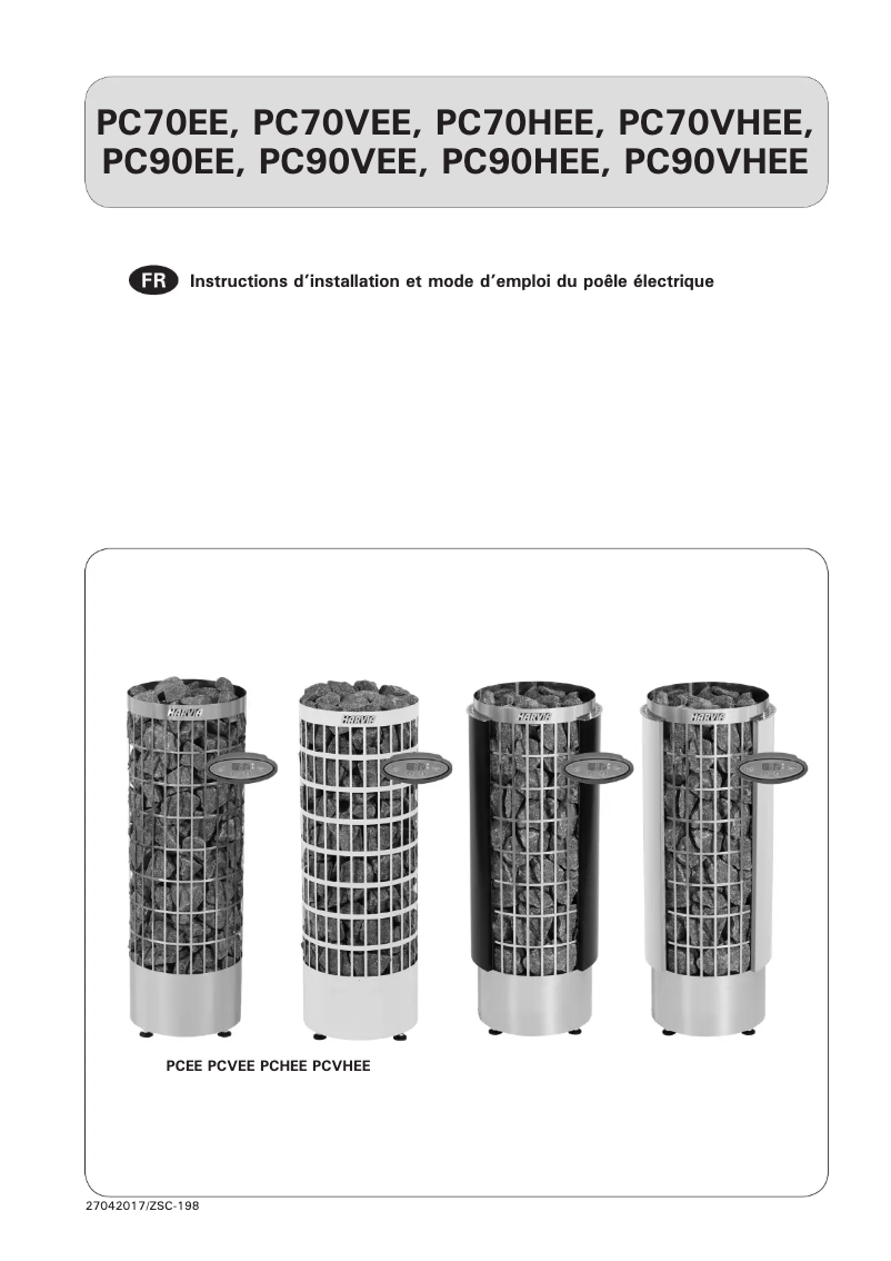 Page 1 de la notice Manuel utilisateur Harvia Cilindro PC70HEE HPC7004HEE