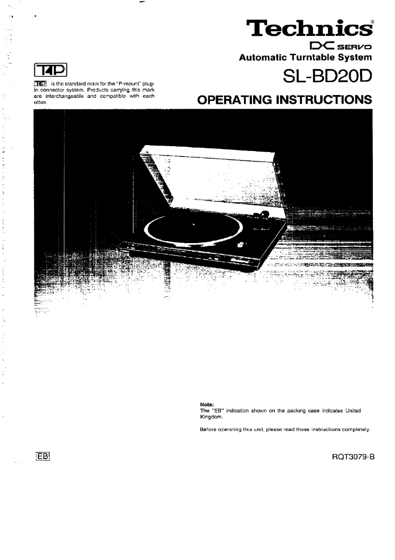 Page n°1 - Manuel utilisateur Technics SL-BD20D