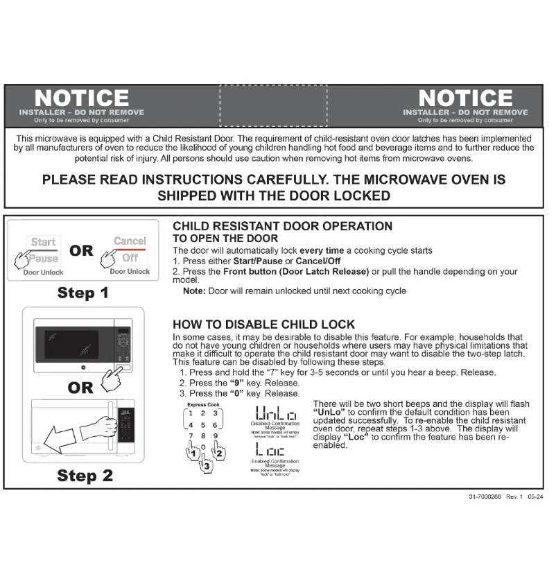 Page n°1 - Instructions / montage GE GCST14S1
