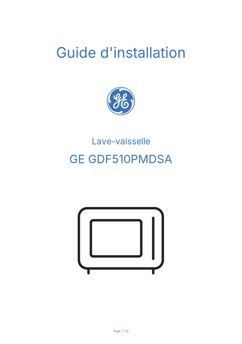 Image de la première page du manuel de l'appareil GDF510PMDSA