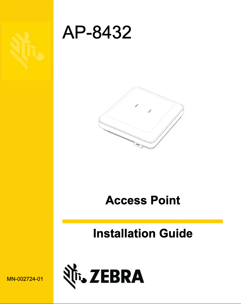 Page 1 de la notice Manuel utilisateur Zebra AP-8432