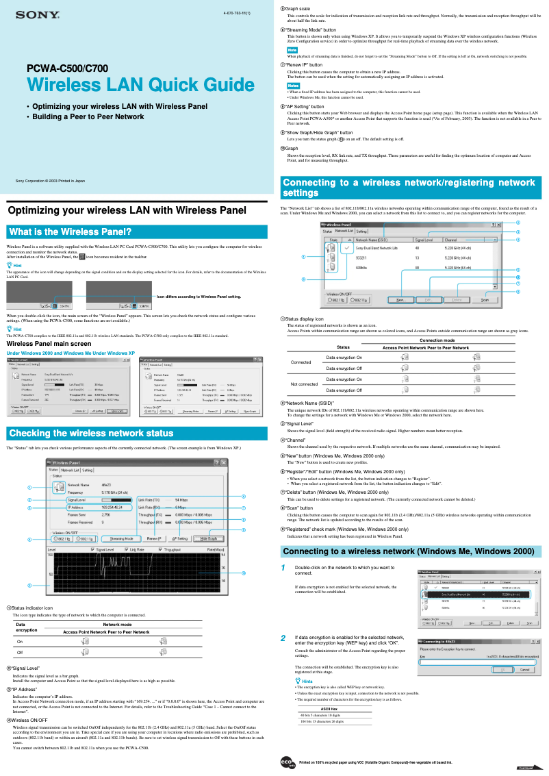 Page n°1 - Guide d'installation Sony PCWA-C700