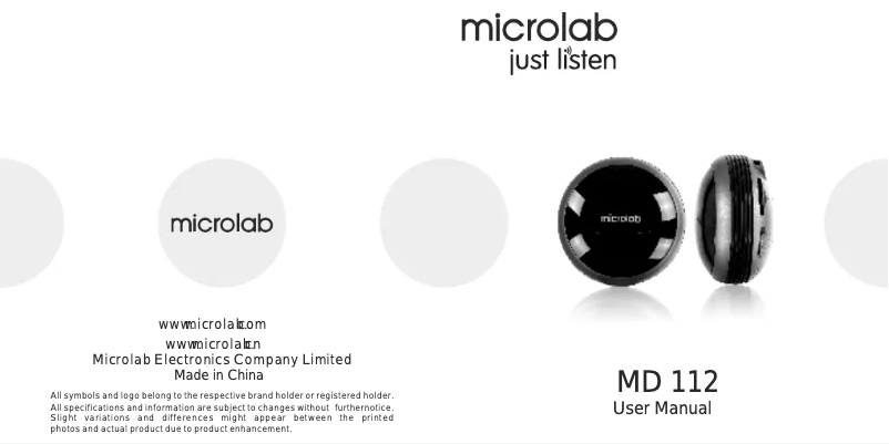 Página 1 del manual Manual de usuario Microlab MD112