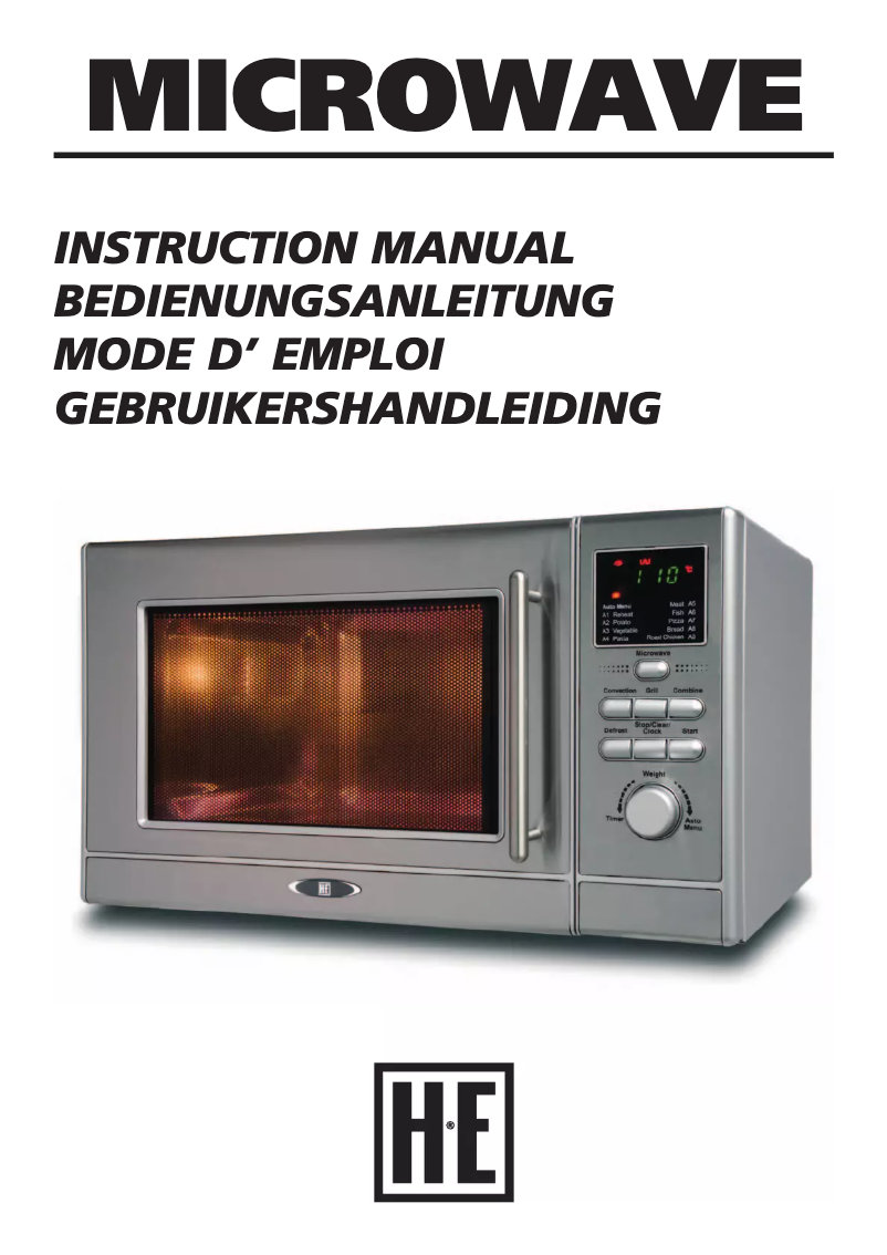 Page n°1 - Manuel utilisateur Holland Electro MW8212HCSS