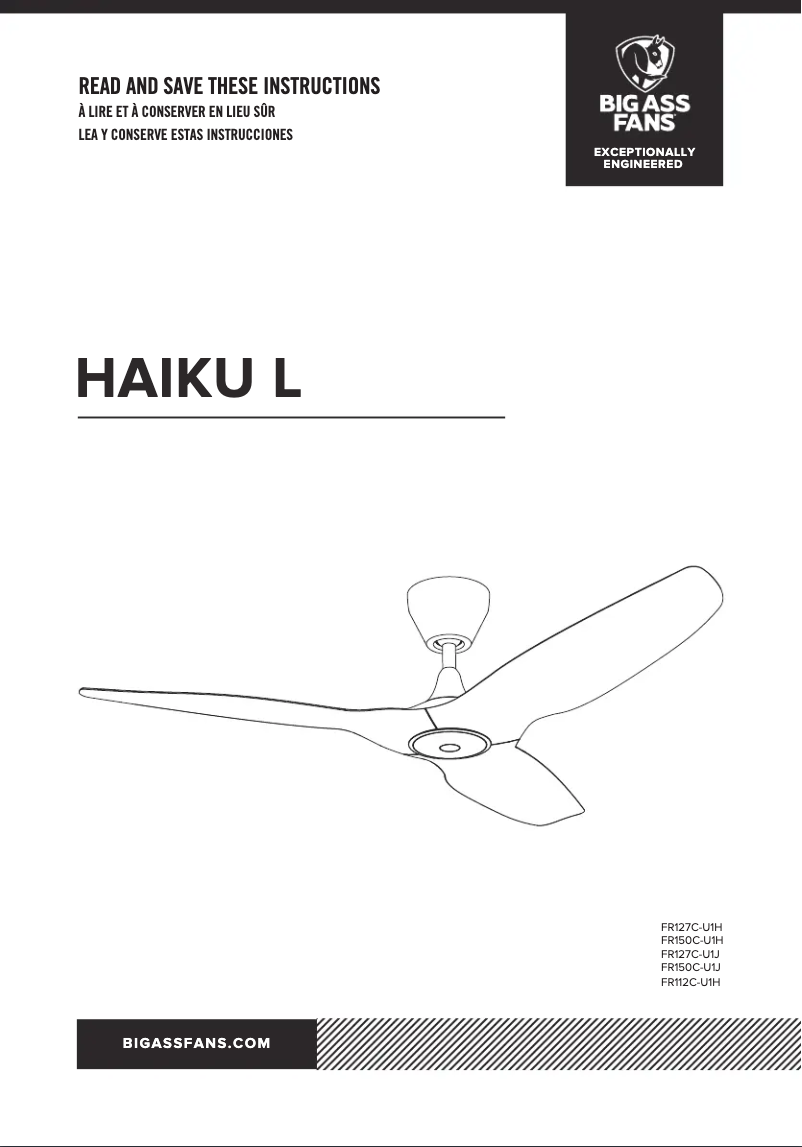 Page n°1 - Guide d'installation Big Ass Fans HAIKU L