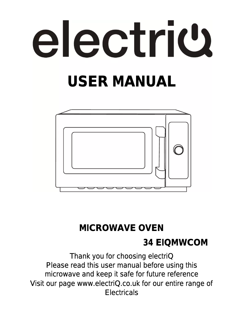 Image de la première page du manuel de l'appareil eiQMWCOM34