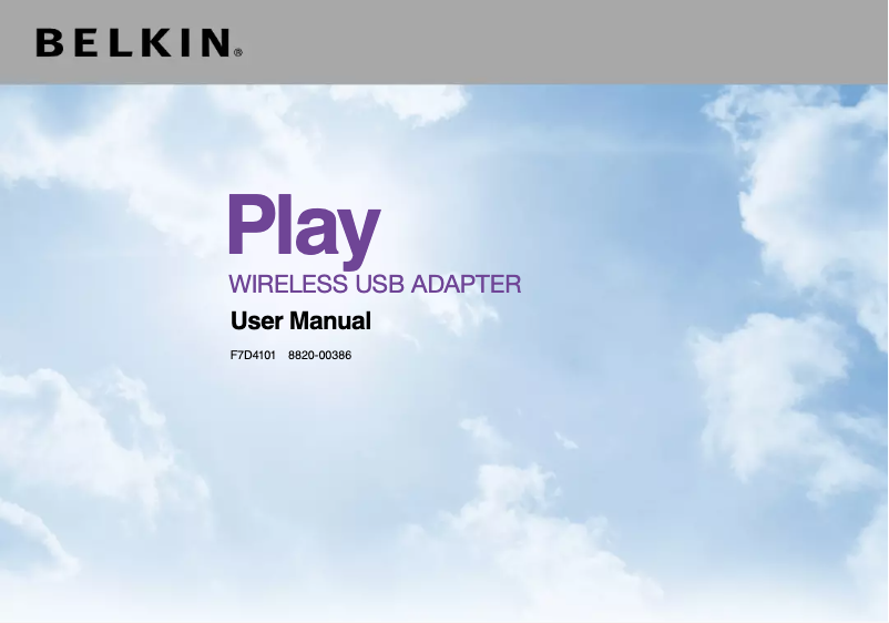 Page n°1 - Manuel utilisateur Belkin F7D4101CQ