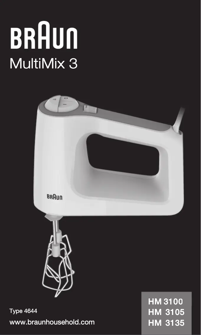 Page n°1 - Manuel utilisateur Braun HM 3135 WH