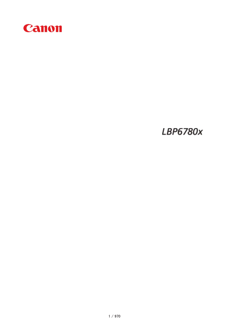 Image de la première page du manuel de l'appareil i-Sensys LBP6780x