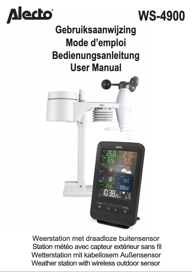 Page 1 de la notice Manuel utilisateur Alecto WS-4900