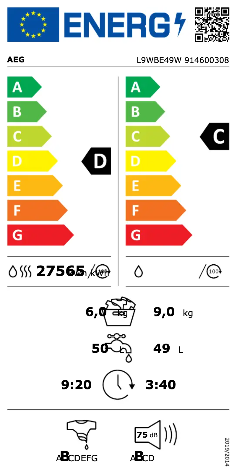 Imagen de la primera página del manual del dispositivo L9WBE49W