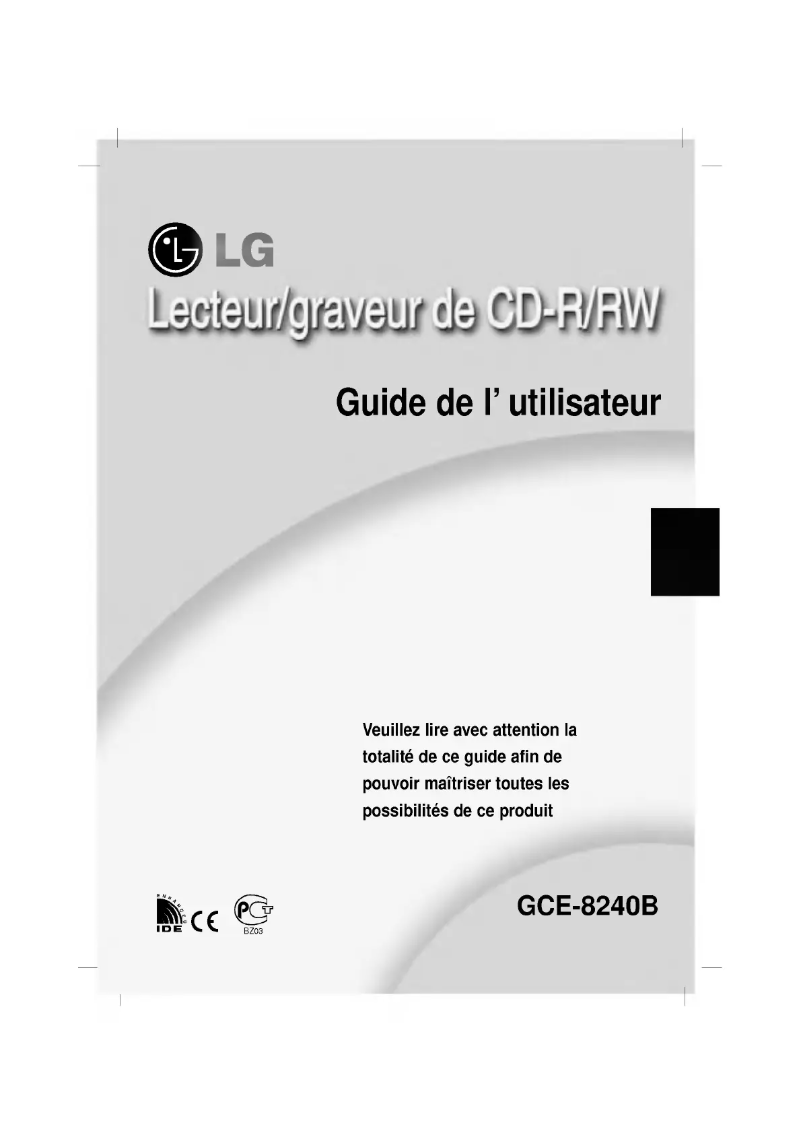 Image de la première page du manuel de l'appareil GCE-8240B