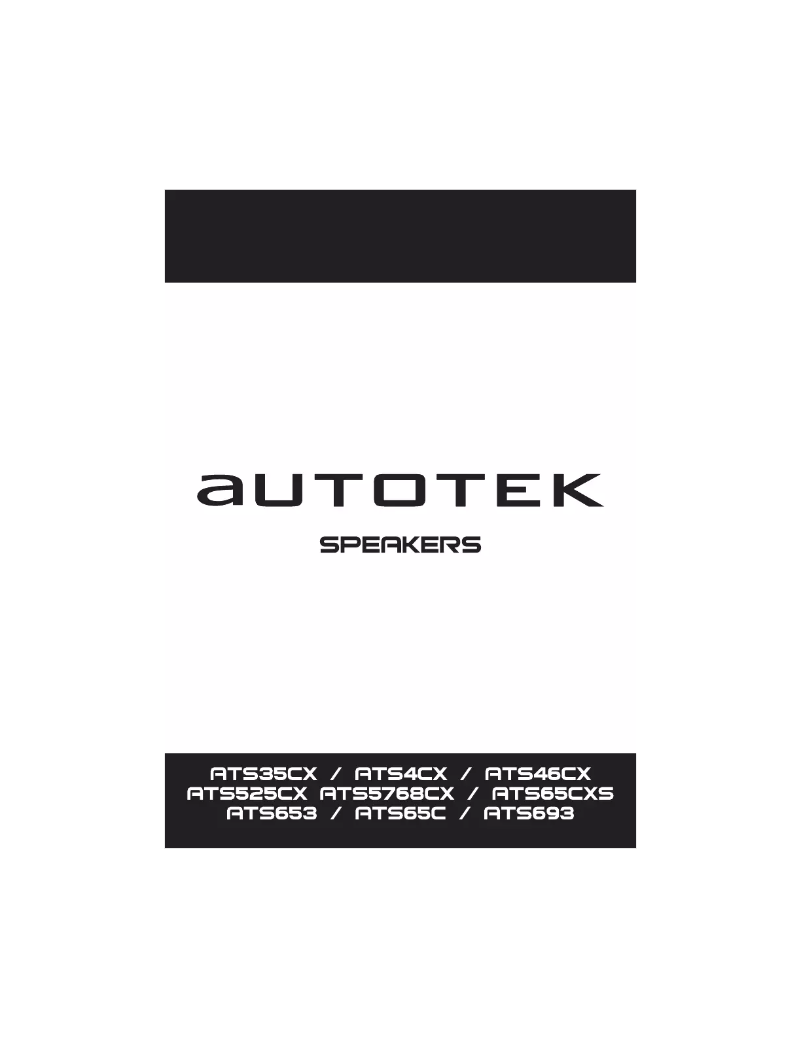 Page n°1 - Manuel utilisateur Autotek ATS4CX