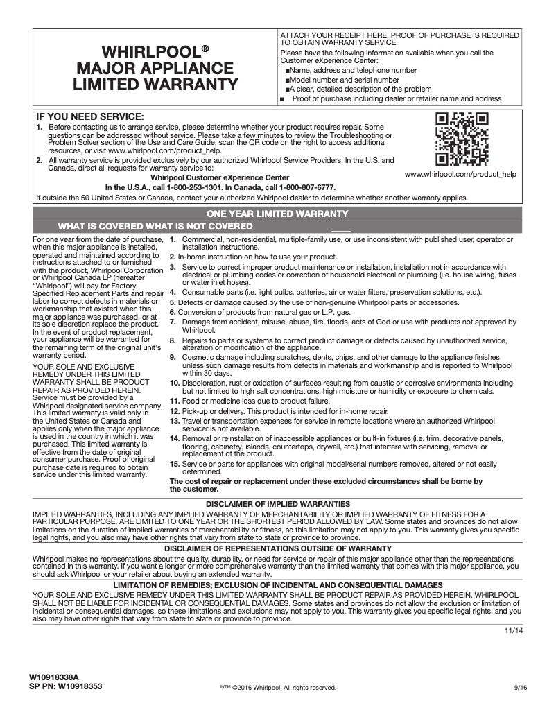 Image de la première page du manuel de l'appareil WMH31017HW