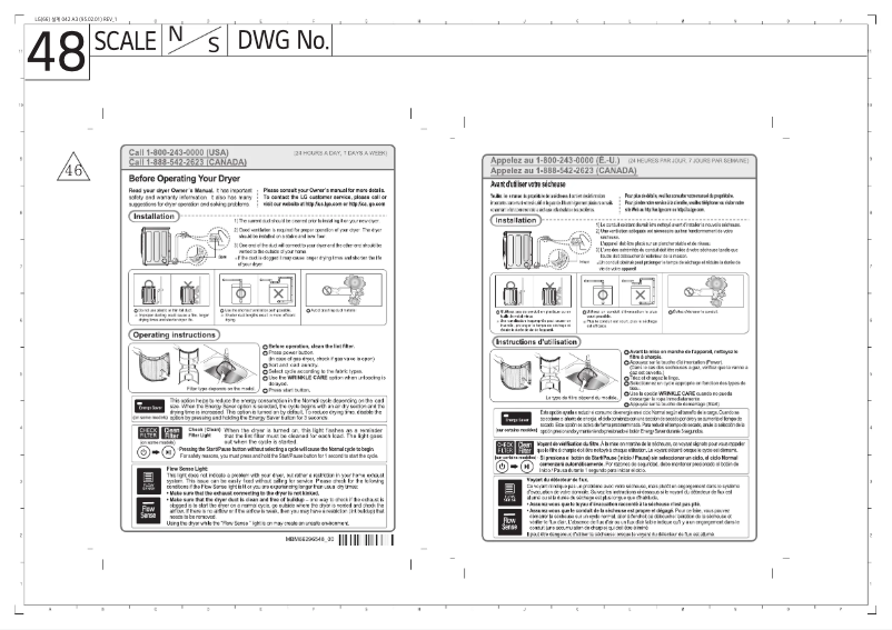 Page n°1 - Guide d'installation LG DLGX6501B