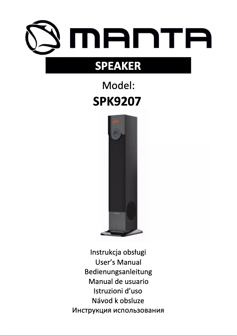Page 1 de la notice Manuel utilisateur Manta SPK9207