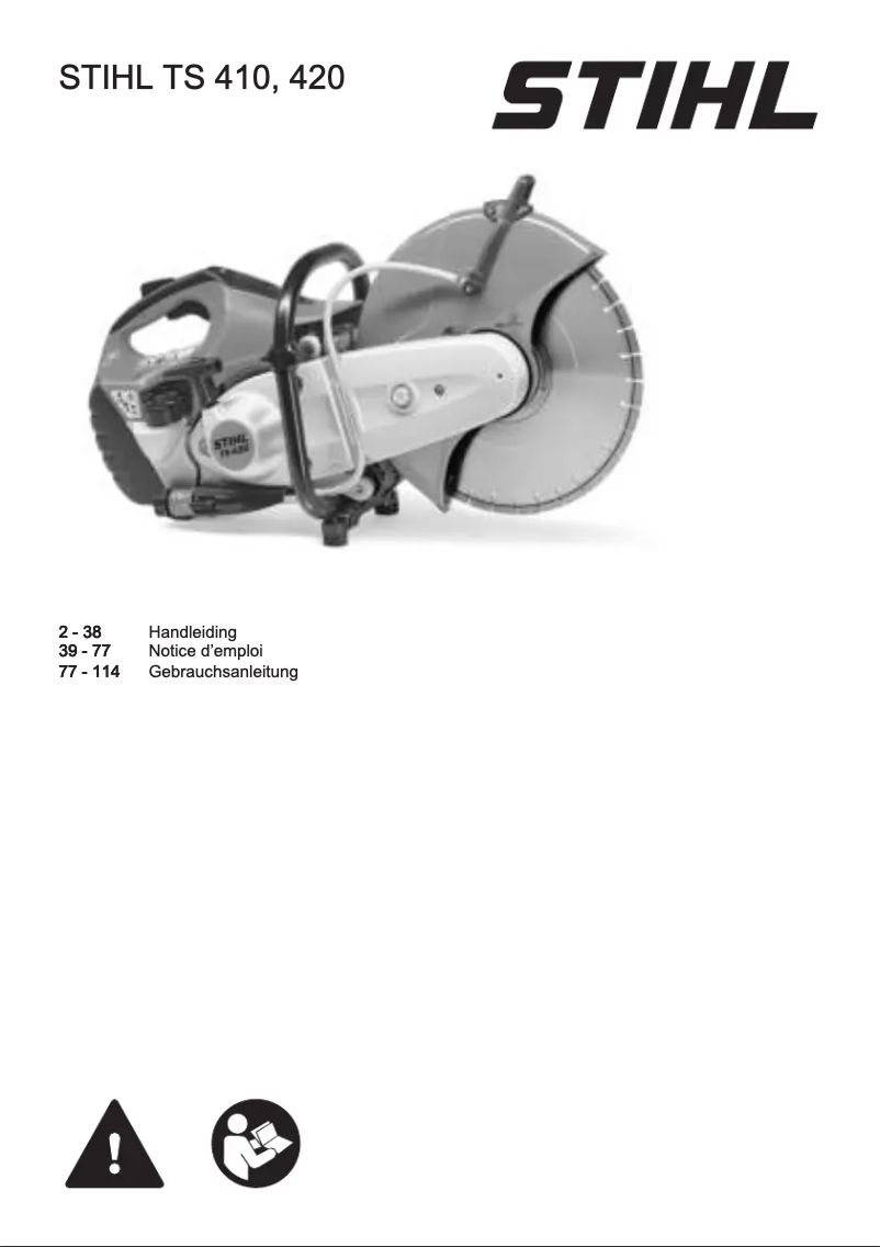 Page 1 de la notice Manuel utilisateur Stihl TS 410