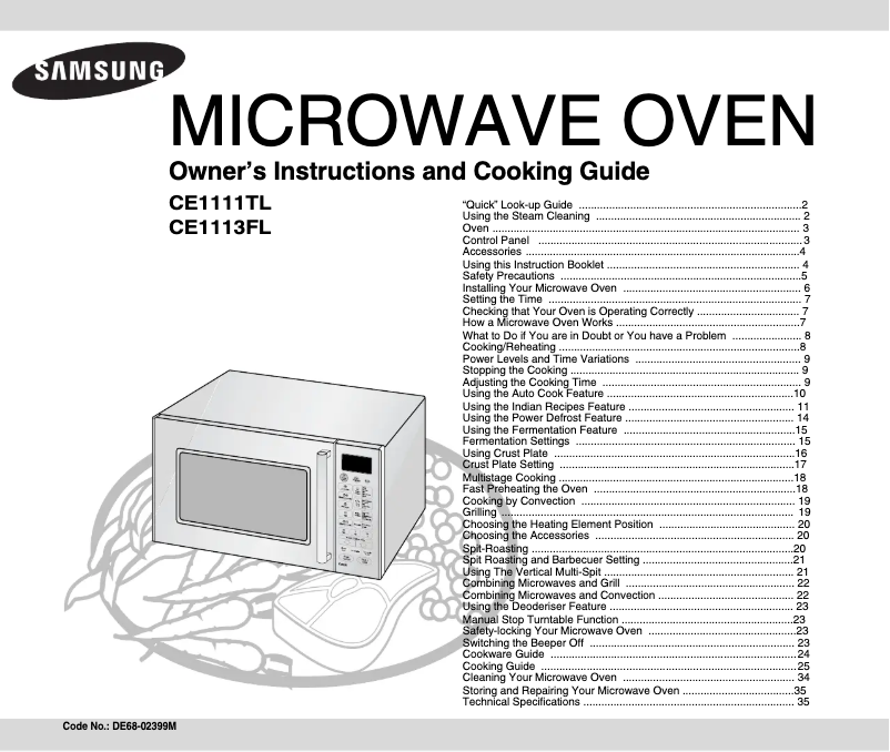 Page 1 de la notice Manuel utilisateur Samsung CE1111TL