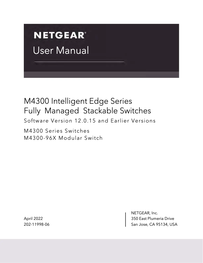 Page n°1 - Manuel utilisateur Netgear M4300-52G