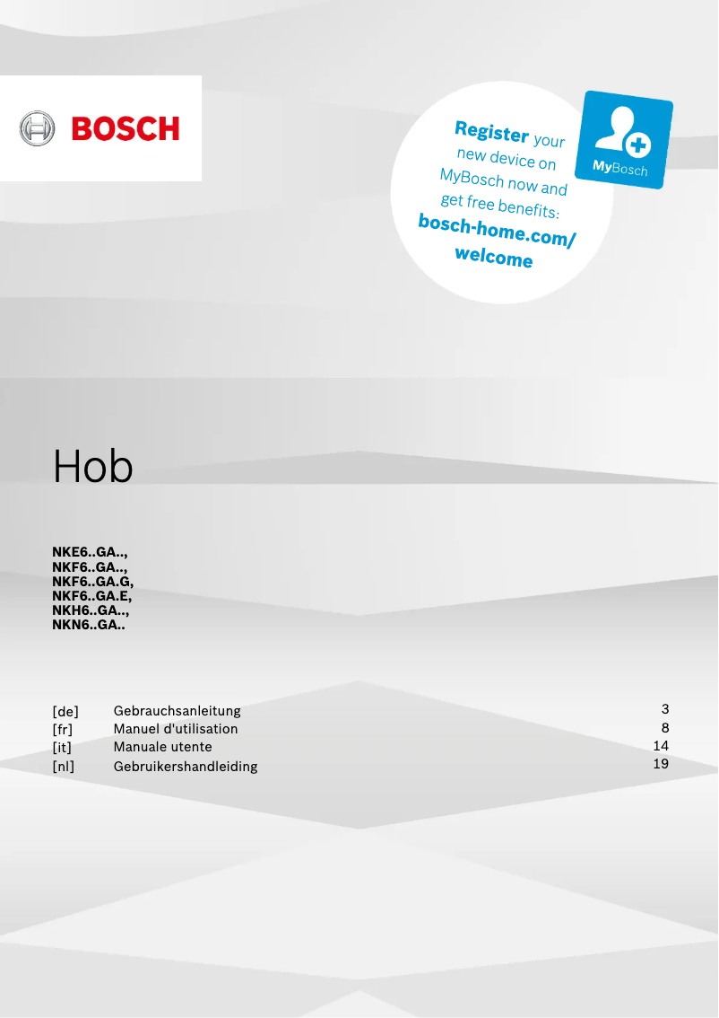 Page 1 de la notice Manuel utilisateur Bosch HND411OS61
