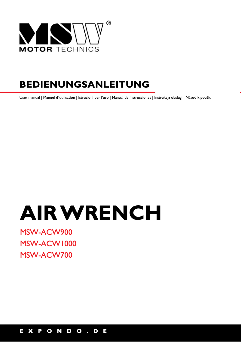 Image de la première page du manuel de l'appareil MSW-ACW700