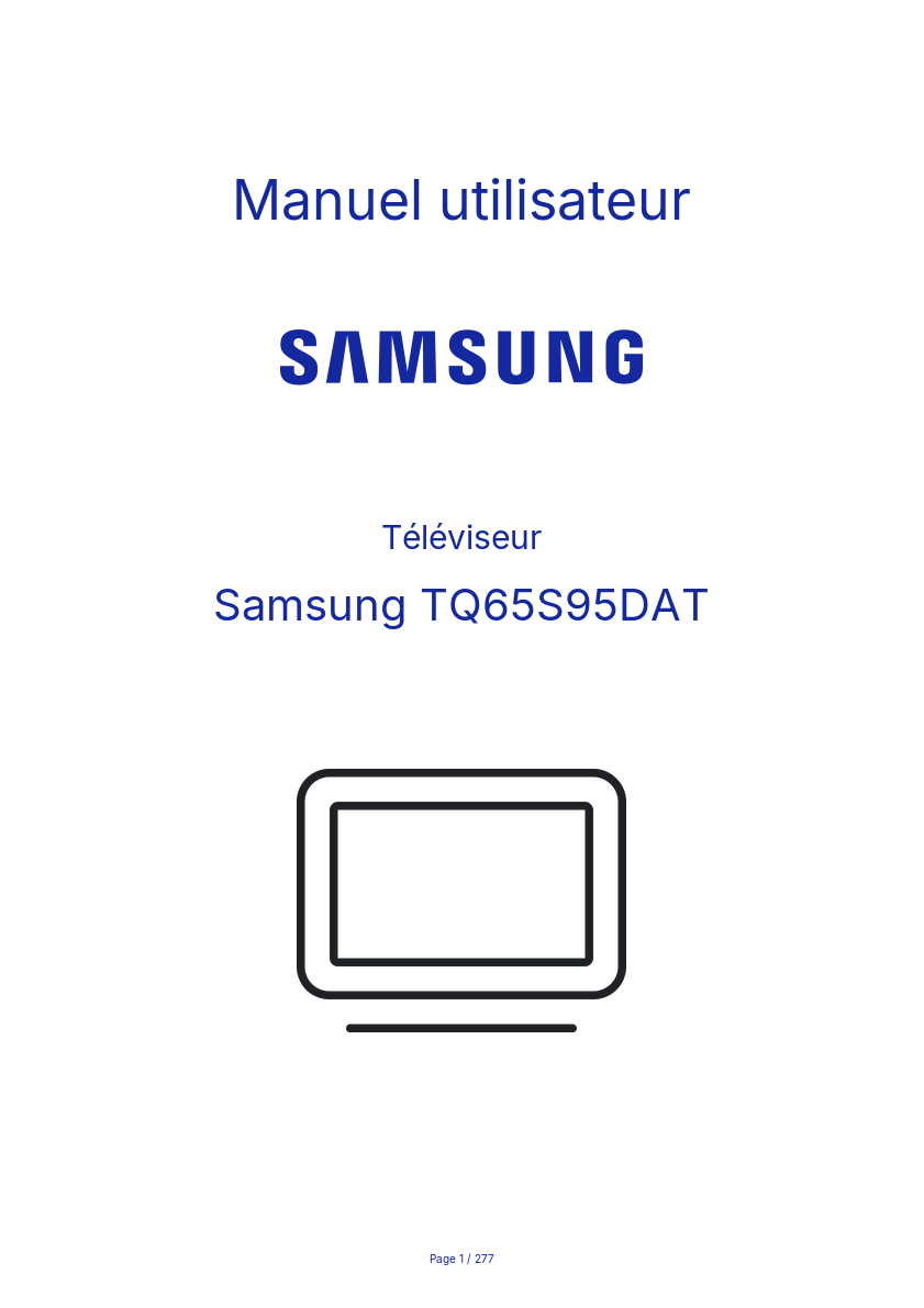 Page n°1 - Manuel utilisateur Samsung TQ65S95DAT