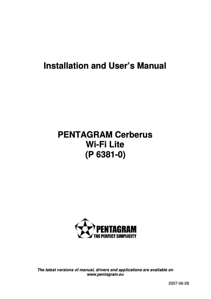 Image de la première page du manuel de l'appareil Cerberus Wi-Fi Lite P6381-0