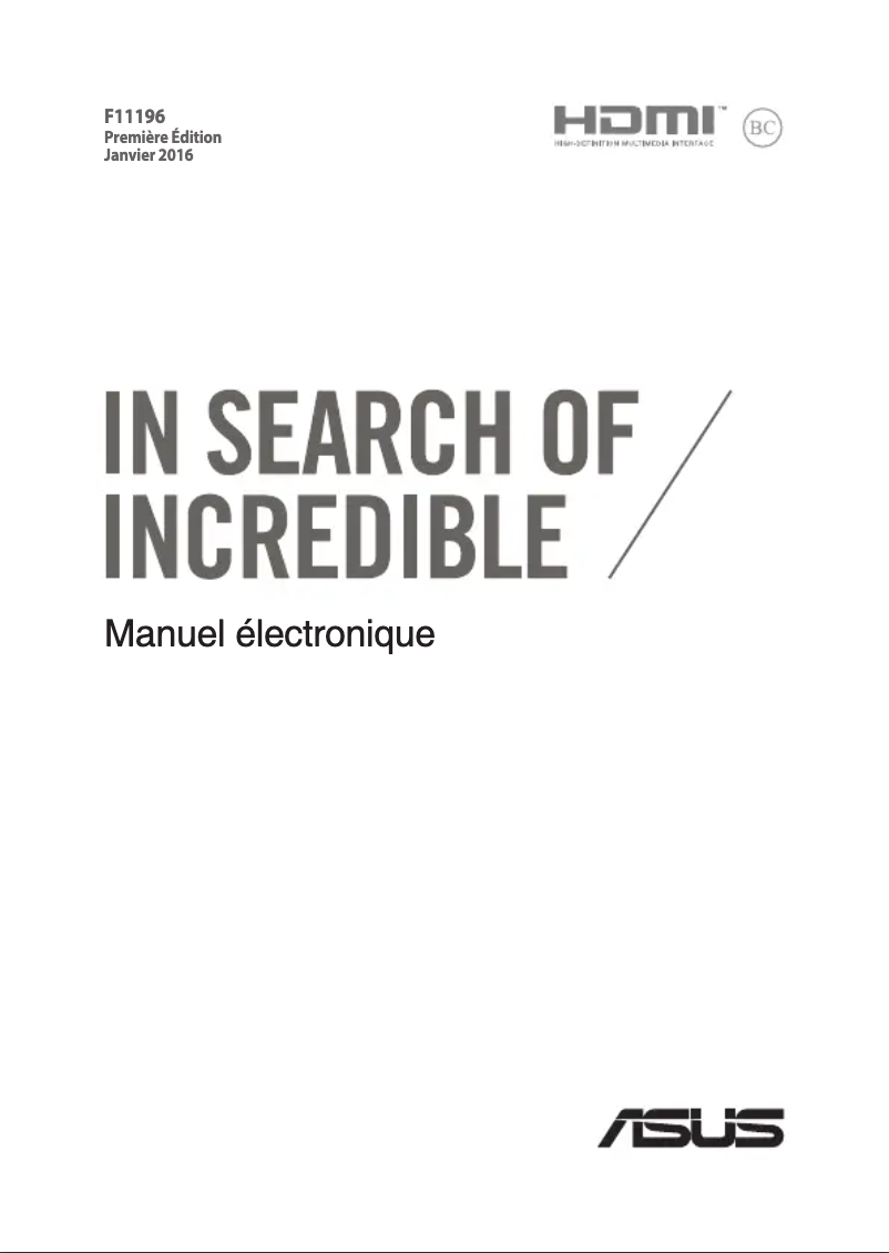 Image de la première page du manuel de l'appareil ROG GL502VY
