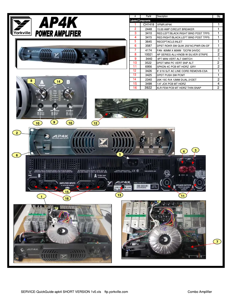 Página 1 del manual Guía de inicio rápido Yorkville AP4K