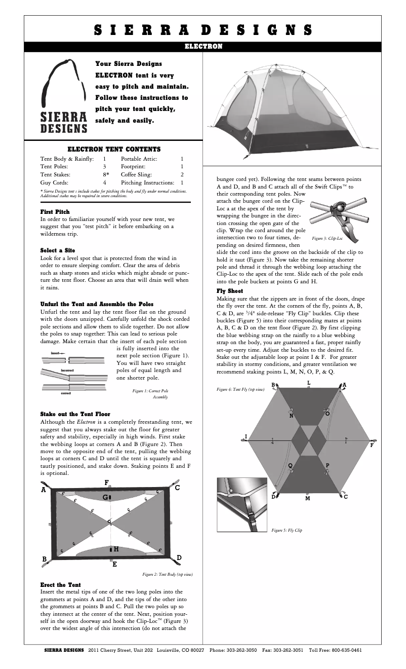 Página 1 del manual Manual de usuario Sierra Designs Electron