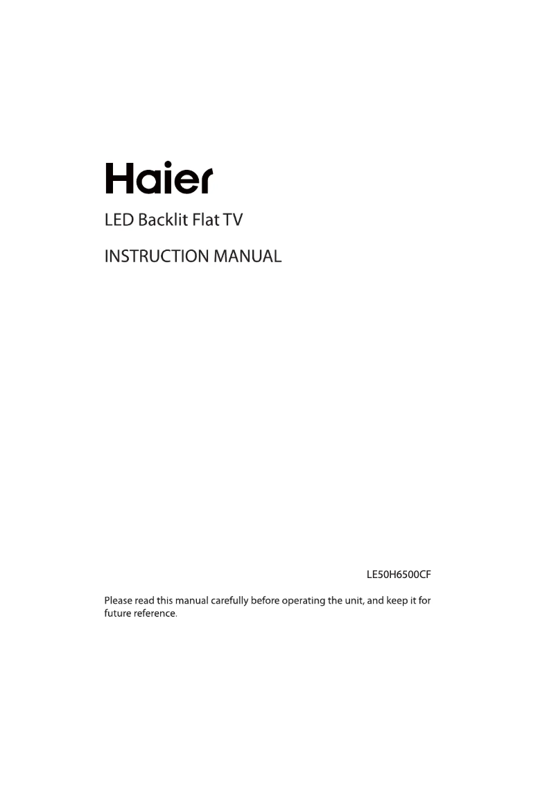 Page n°1 - Manuel utilisateur Haier LE50H6500