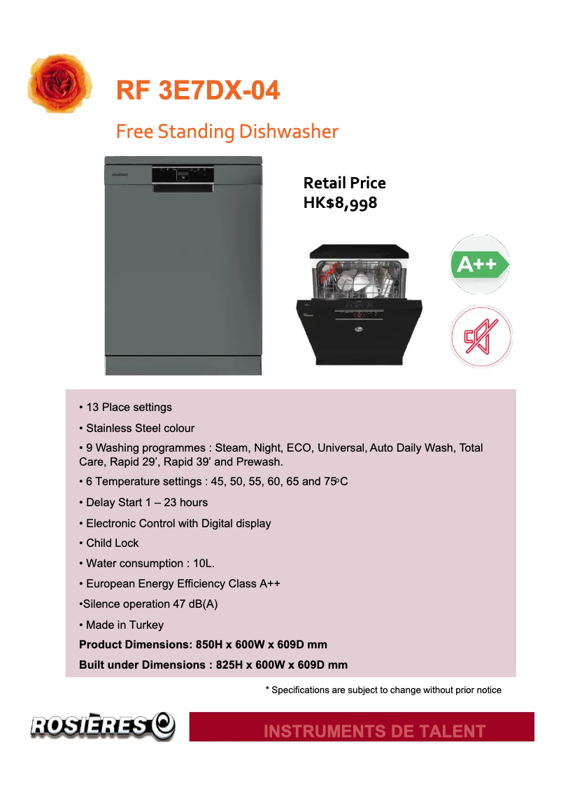 Image de la première page du manuel de l'appareil RF 3E7DX