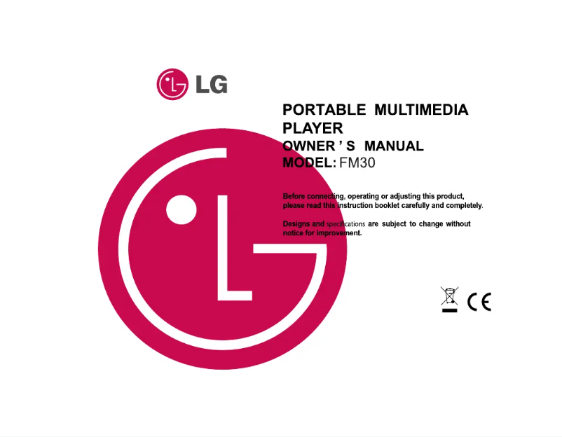 Image de la première page du manuel de l'appareil MF-FM30E1K