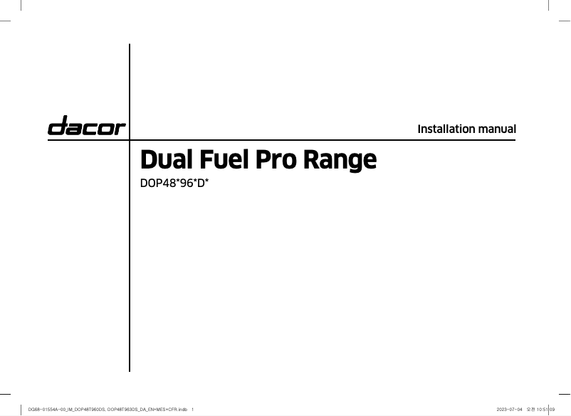 Page 1 de la notice Manuel utilisateur Dacor DOP48T960DS