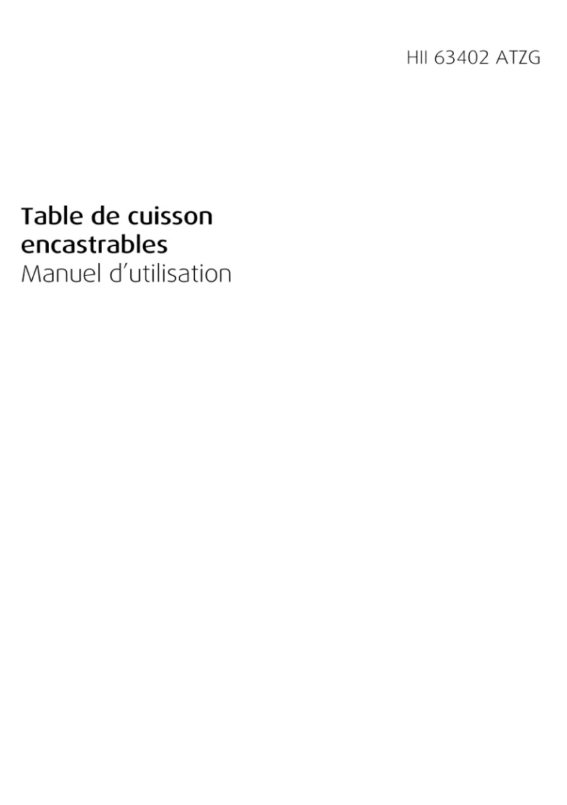Image de la première page du manuel de l'appareil HII 63402 ATZG