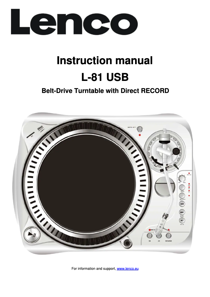 Página 1 del manual Manual de usuario Lenco L-81 USB