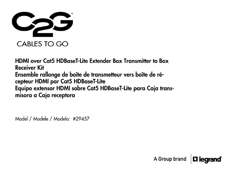 Page n°1 - Manuel utilisateur C2G 29457