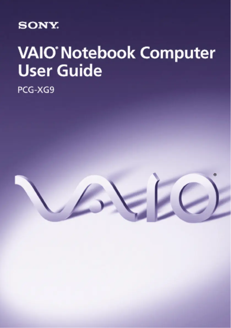 Page n°1 - Manuel utilisateur Sony Vaio PCG-XG9