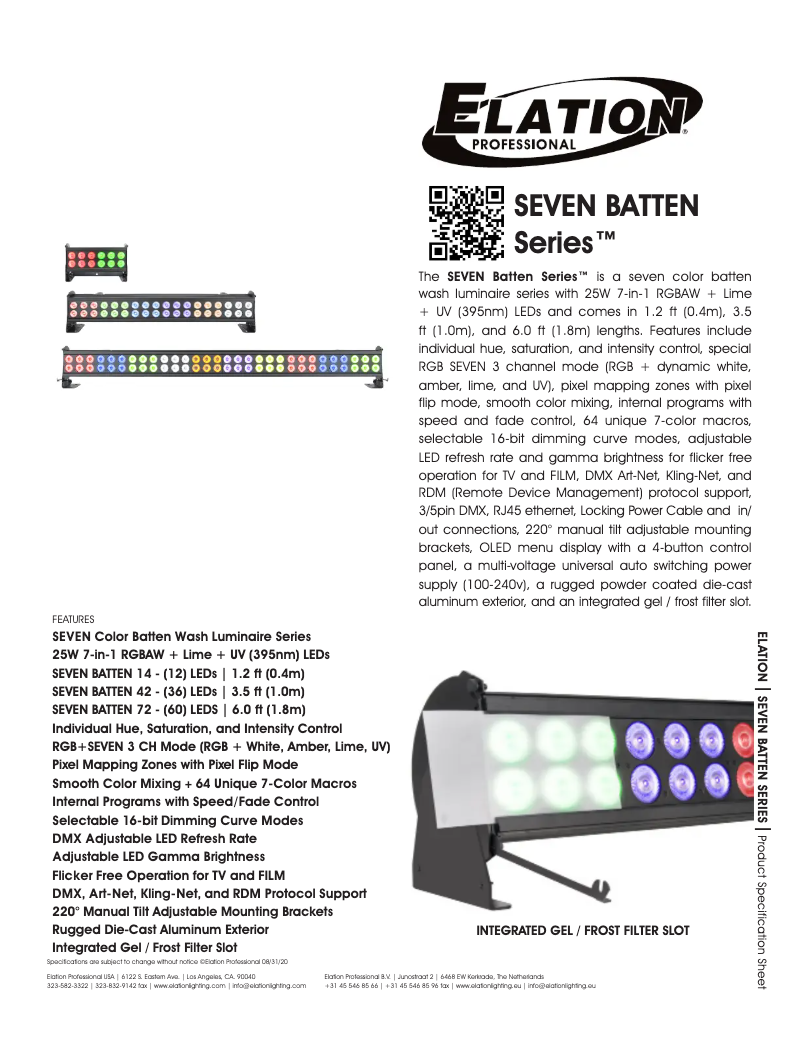Image de la première page du manuel de l'appareil Seven Batten 72