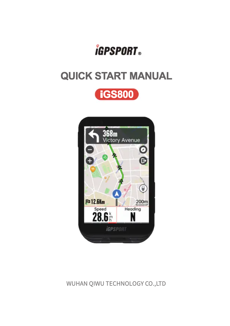 Page 1 de la notice Manuel utilisateur iGPSport iGS800