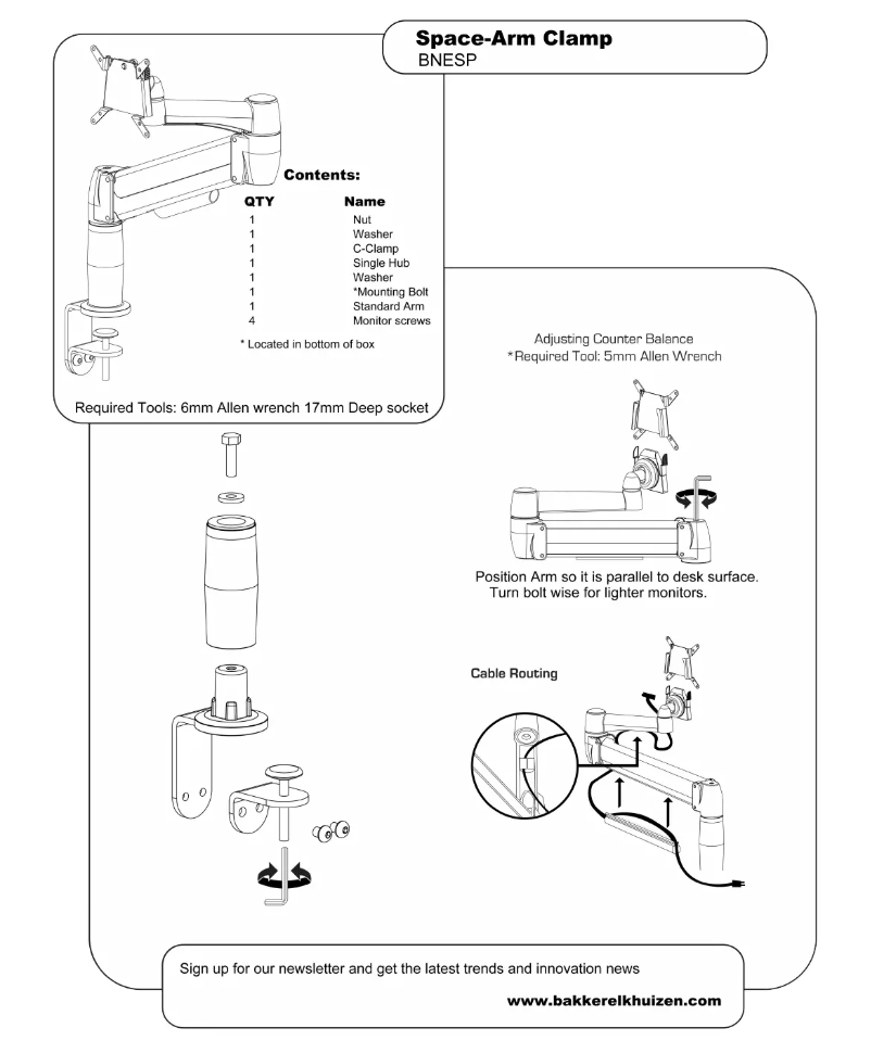 Image de la première page du manuel de l'appareil Space-arm