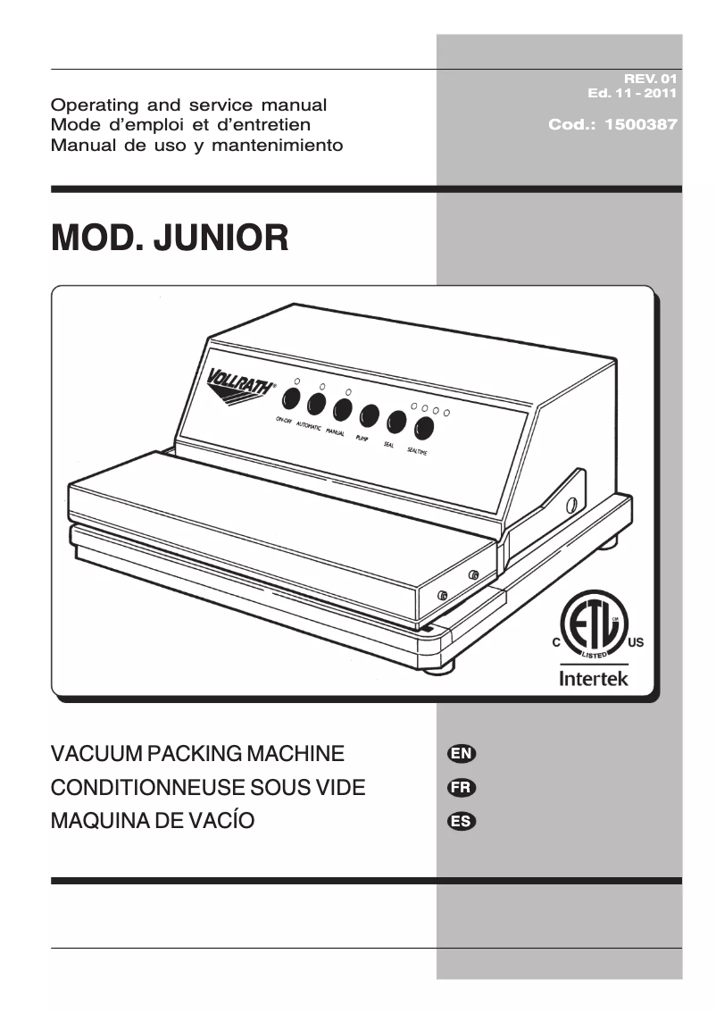 Imagen de la primera página del manual del dispositivo 40858