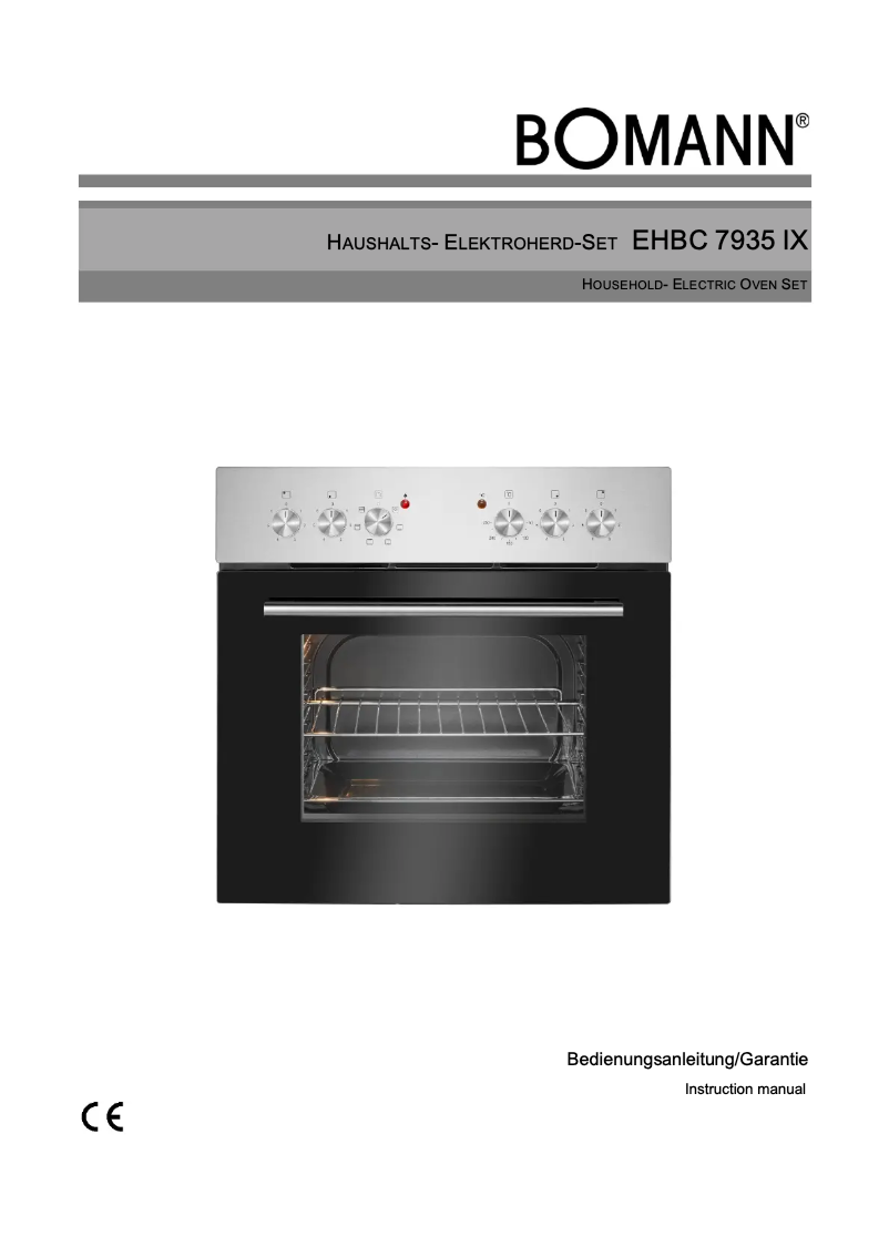 Page 1 de la notice Manuel utilisateur Bomann EHBC 7935 IX