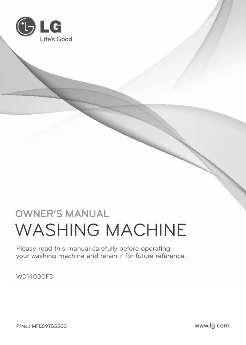 Page n°1 - Manuel utilisateur LG WD14030FD